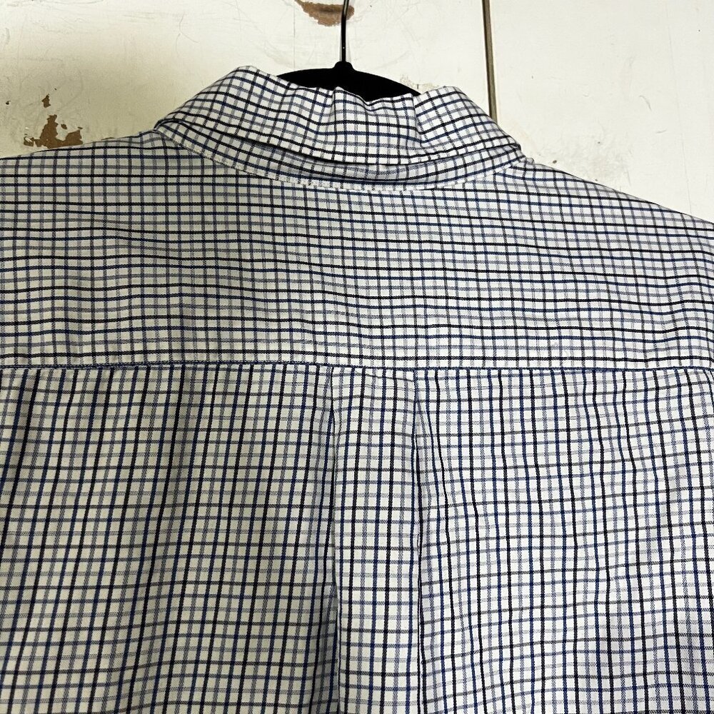 Brooks Brothers Blue and White Check Dress Shirt Egyptian Cotton Size XL/L - Picture 6 of 8